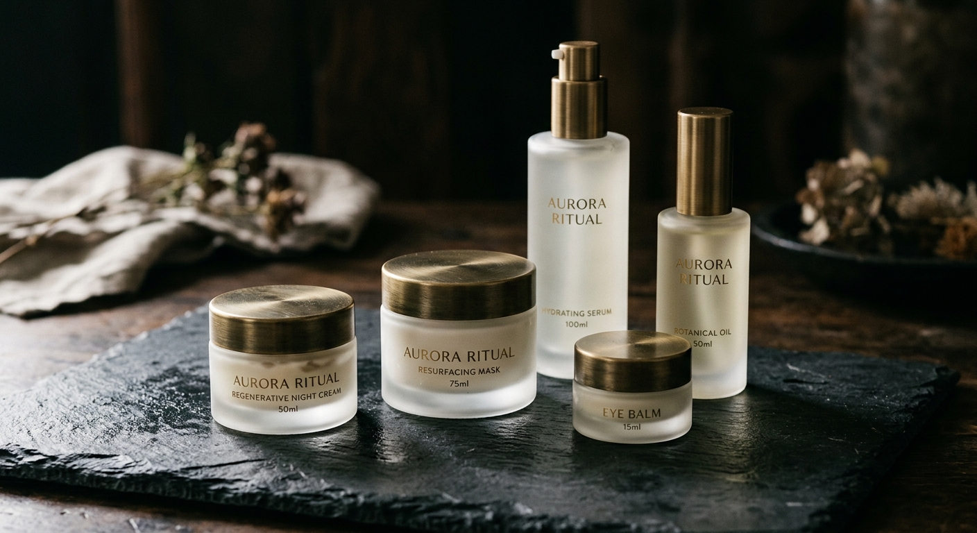 Luxury frosted glass cosmetic jars and bottles showcasing premium packaging