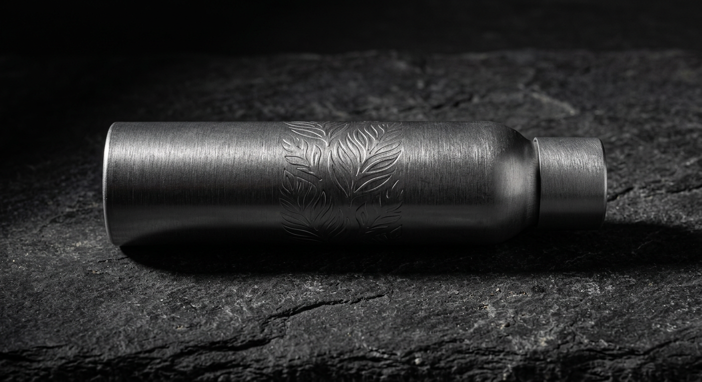 Premium brushed aluminum cosmetic tube with embossed finish