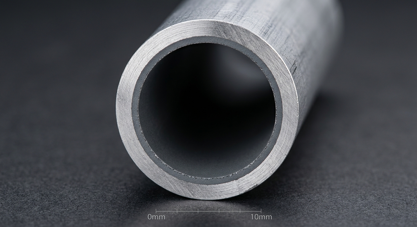 Cross-section detail of aluminum tube interior coating