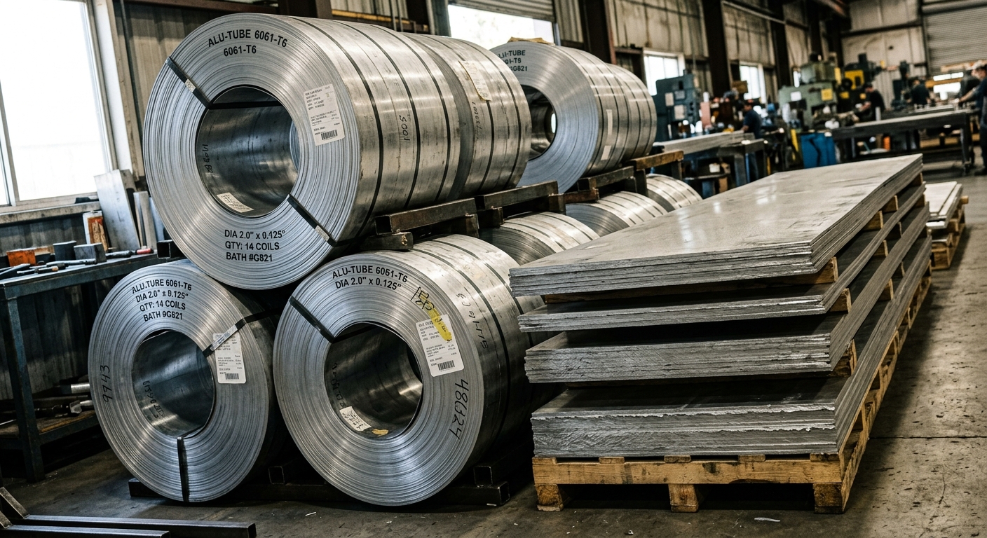 Aluminum coil stock and raw material used in tube manufacturing