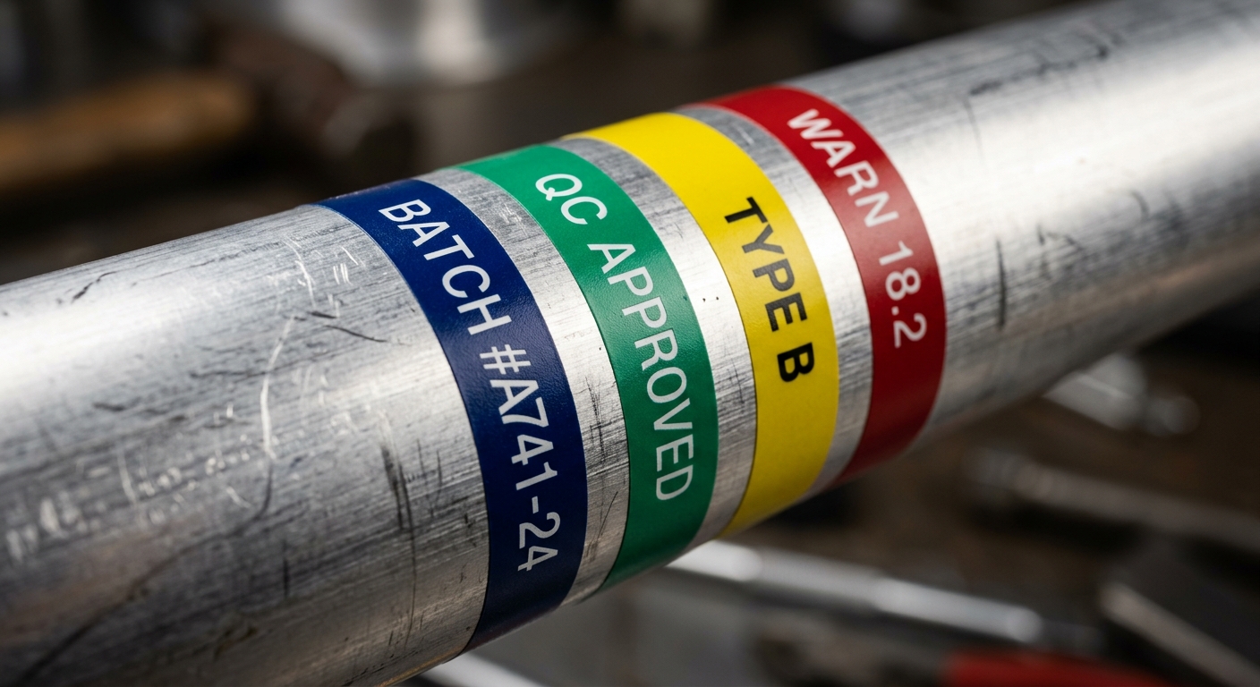 Macro close-up of crisp printed color on aluminum tube surface