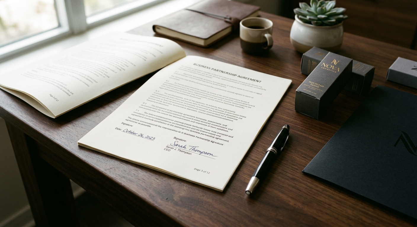 Business contract for cosmetic tube manufacturing supplier agreement